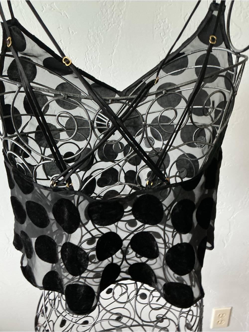 Victoria’s Secret Sheer Black Raised Polka Dot Cami - Picture 6 of 8